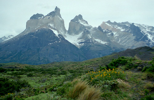 First view of Cuernos del Paine